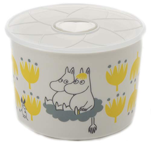 山加商店 おひつ ホワイト／イエロー 800ml ＭＯＯＭＩＮ クッカレンジストッカーおひつ