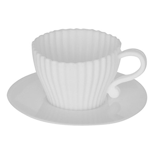 Tumao カップケーキ型 シリコン 茶碗型 ケーキ マフィンカップ ベーキングカップ ベーキング イギリス式 シリコンモールド 耐熱 金型 製菓 手作り 8個入 ホワイト