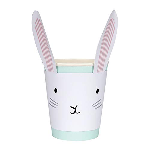 Meri Meri(メリメリ) 使い捨てカップ ホワイト 直径約8ｃｍｘ14ｃｍ BUNNY CUPS 166969 (45-3111) 12個入