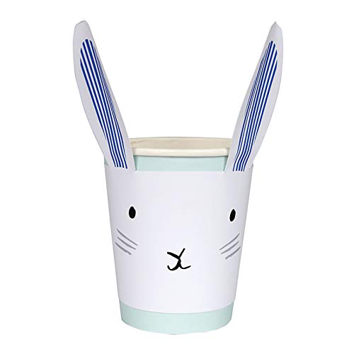 Meri Meri(メリメリ) 使い捨てカップ ホワイト 直径約8ｃｍｘ14ｃｍ BUNNY CUPS 166969 (45-3111) 12個入