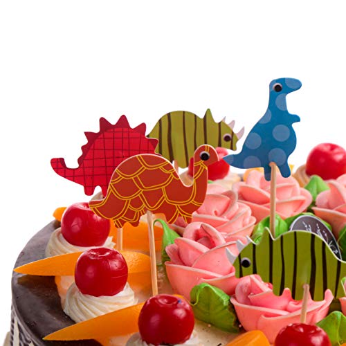 恐竜パターンカップケーキラッパー ケーキトッパー 3Dペーパーケーキデコレーション用パーティー (トッパー２)