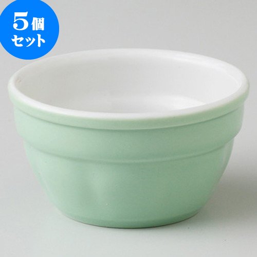 5個セットグリーン 3.5吋スフレ [ 8.1 x 4.3cm 91g ] 【 パイ皿 】 【 ホテル レストラン カフェ 洋食器 飲食店 業務用 】