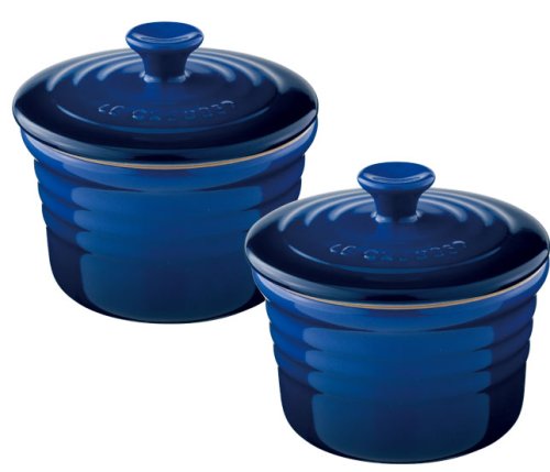 Le Creuset ラムカン(S・フタ付)2個入 コバルトブルー 910026-00-63