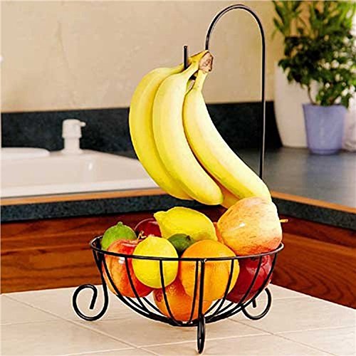 オシャレデザイン バナナもひっかけられる フルーツバスケット フルーツスタンド アイアン製