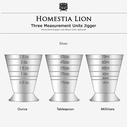 Homestia カクテル メジャーカップ ジガーカップ 測定 目盛り付き ステンレス シルバー