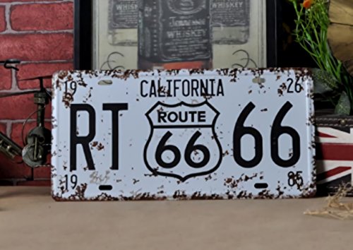 [エムティーエボコン] ブリキ 看板 ルート66 ROUTE 66 シリーズ ナンバープレート 6枚 セット