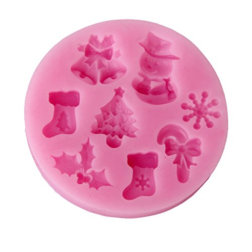 【ノーブランド品】ケーキ型 シリコンモールド ケーキデコレーション 金型 ピンク クリスマス