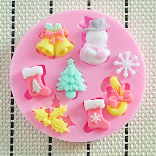 【ノーブランド品】ケーキ型 シリコンモールド ケーキデコレーション 金型 ピンク クリスマス