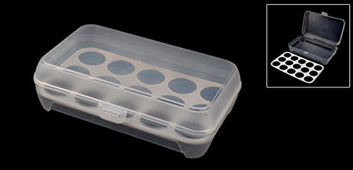 uxcell 卵入れ 冷蔵庫 プラスチック 長方形 15スロット卵 保存コンテナ 箱 ホワイト 24 x 14 x 6.5cm