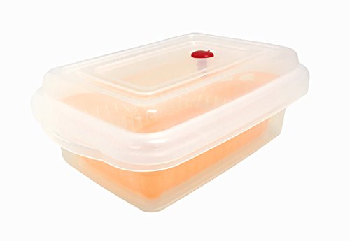 サンコープラスチック 日本製  レンジ調理 保存容器 レンジDE温野菜 浅型 D-7 950ml オレンジ