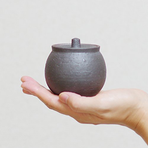 丸伊製陶 塩壺(小・黒) 黒 190ml