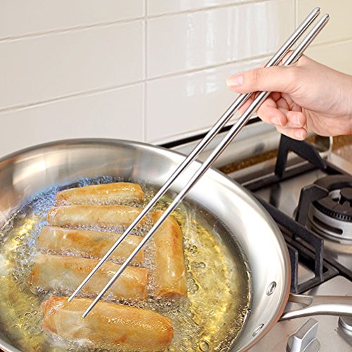 BESTOYARD 菜箸 ステンレス 長い箸 天ぷらころもはし 揚げ物 卵焼き ラーメン そば 料理用 36cm