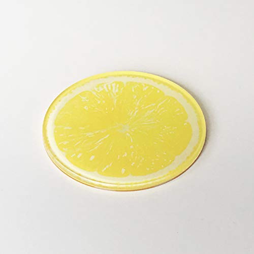 アクリルシトラスフルーツコースター キッチン オフィス フルーツ ジューシー 果物 おしゃれ (レモン)