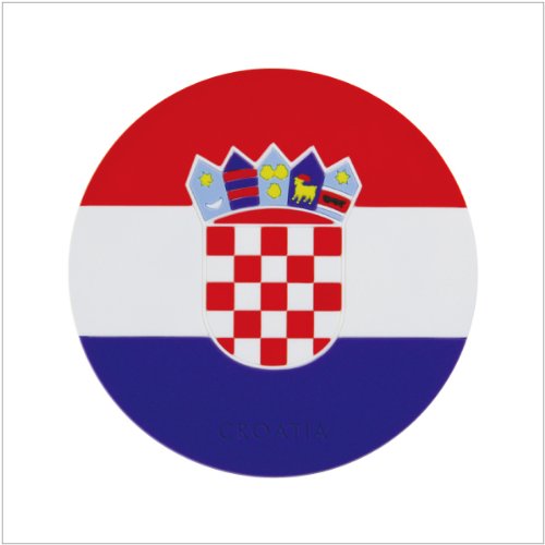 青芳 コースター レッド φ90mm ワールドフラッグコースター クロアチア国旗 028489