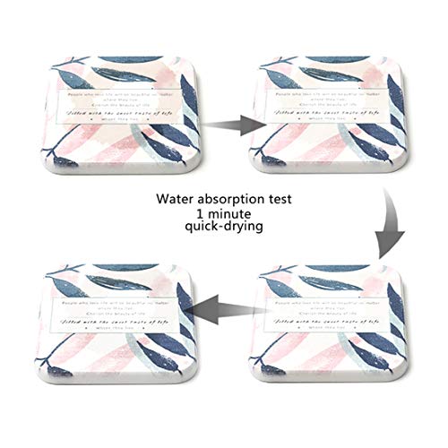 FineInno 珪藻土コースター 滑り止め 速乾性 断熱マット パーティー オフィス 防水 ギフト 新築祝い プレゼント 友人 お祝い オシャレ 4枚セット (A)