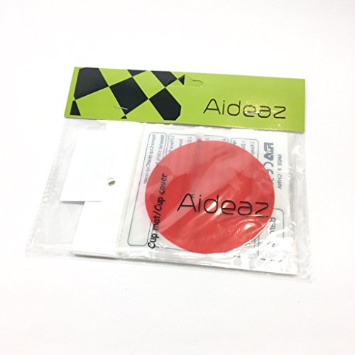 (Aideaz) シンプル カラフル シリコン コースター 耐熱 カップ マット カバー 6枚 セット (ダークブラック)