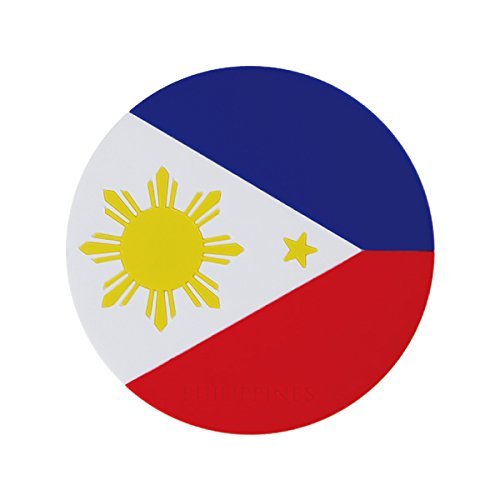 青芳 コースター レッド φ90mm ワールドフラッグコースター フィリピン国旗 028854