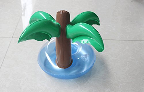 KRY カップ 浮き輪 水遊び お風呂おもちゃ ココナッツの木デザイン ドリンクカップ ホルダー スマホ ホルダー コースター フロート浮き輪 プール 浮輪 リゾート フローティング ドリンクホルダー