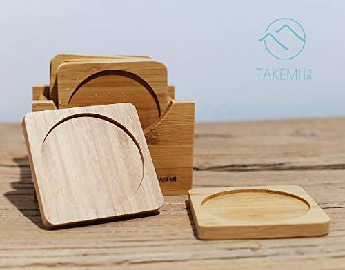 【天然素材】TAKEMI 竹製 収納ケース付き コースター 6枚セット おしゃれな コップ敷き TM-CT6