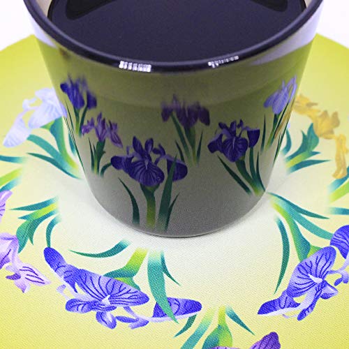 遊生活・竜玉堂 グラスに花咲く イリュージョンコースター燕子花（かきつばた）・グラスセット プレゼント 布製