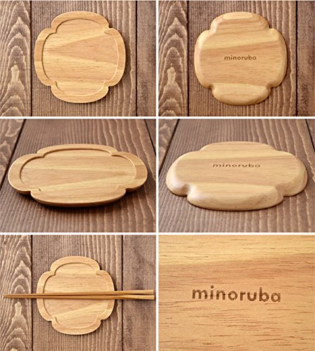 minoruba(ミノルバ) 木製コースター4枚セット 花型 コースター 茶たく キッチン雑貨