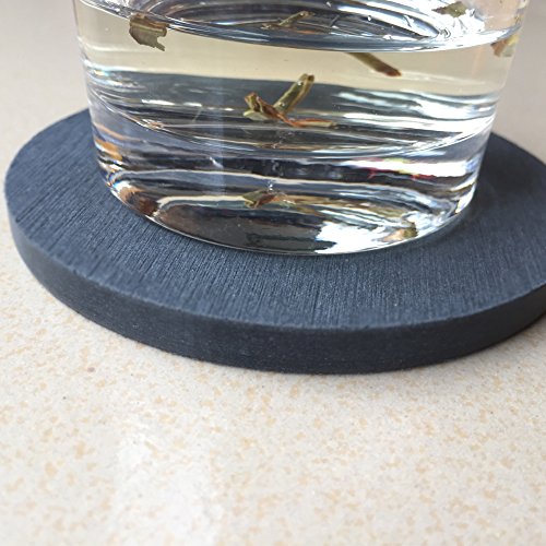 珪藻土コースター ブラック 吸水 速乾 珪藻土 キッチン 丸型 Coaster W10×D10×H0.8cm（同色4枚セット）