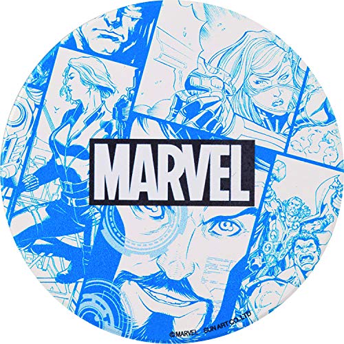 MARVEL(マーベル) ロゴ コミックイラスト柄 吸水 コースター ブルー SAN2992-2