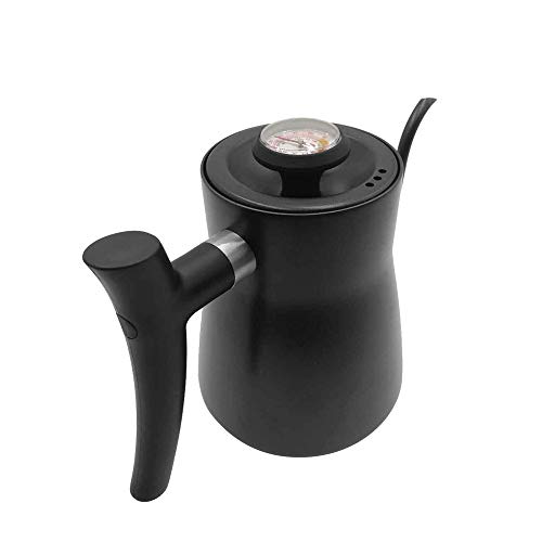 Kslong コーヒーポット温度計 細口コーヒーケトルih対応 厚くコーヒーメーカー テフロン ハンドパンチポット