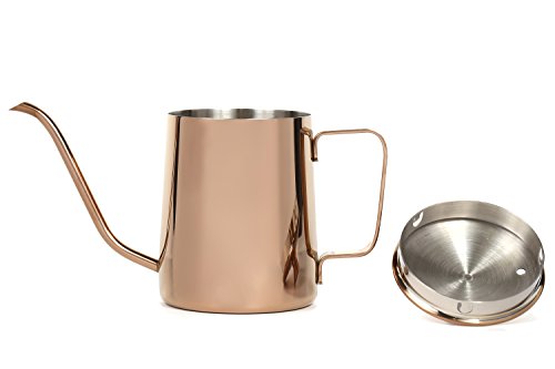 【Doux et Sourire】コーヒー ドリップポット ステンレス ドリップケトル ハンドドリップ コーヒーポット (350ml) (RoseGold)