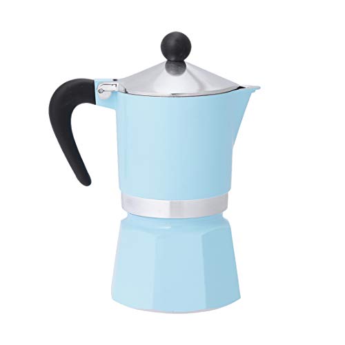 BIALETTI 直火式エスプレッソメーカー レインボー ライトブルー 3カップ用 13×9×17cm