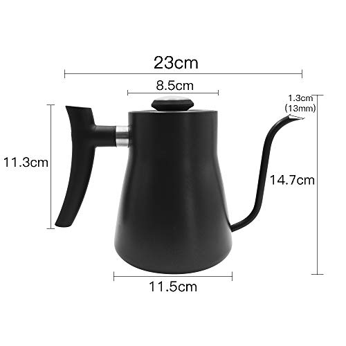 Kslong コーヒーポット温度計 細口コーヒーケトルih対応 厚くコーヒーメーカー テフロン ハンドパンチポット