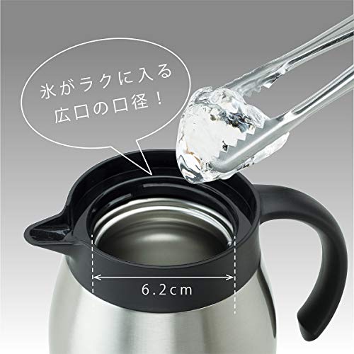 Atlas(アトラス) 飛び散りにくい注ぎ口の ステンレス コーヒー サーバー 0.8L シルバー ACS-802SV 【 Coffee 珈琲 卓上 ポット 】 真空 断熱 2重構造 ダブル ステンレス