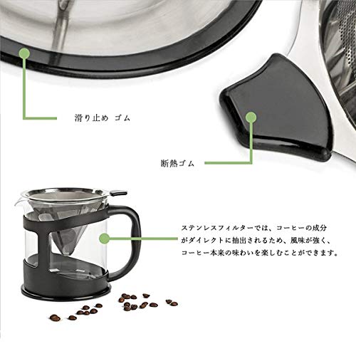 BestTrendy コーヒードリップ コーヒードリッパー コーヒーフィルター コーヒーを漉す ステンレス 目詰まりしにくい 耐熱 繰り返し 2層メッシュ ペーパーレス