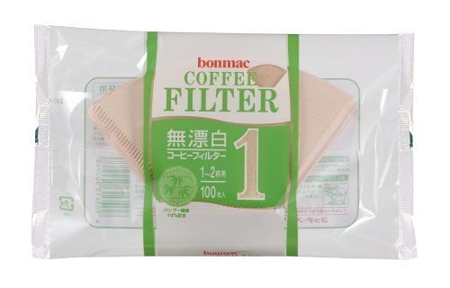 bonmac バンブー配合無漂白フィルター CF-100BAM 【1～2杯用】 100枚入り×10個パック #858511