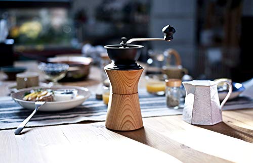 MokuNeji × Kalita COFFEE MILL コーヒーミル 木製 ケヤキ 改良版　＋　COVER for COFFEE MILL （コーヒーミル カバー）　2点セット