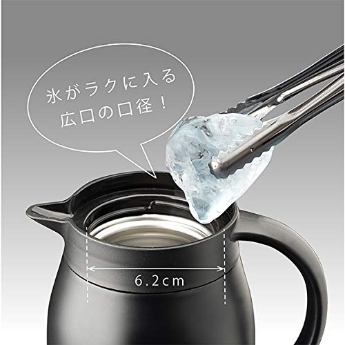 Atlas(アトラス) 飛び散りにくい注ぎ口の ステンレス コーヒー サーバー 0.6L ブラック ACS-602BK 【 Coffee 珈琲 卓上 ポット ドリップ 】 真空 断熱 2重構造 ダブル ステンレス