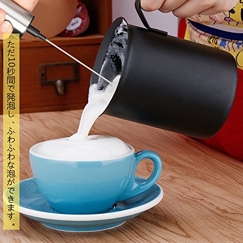 ミルク泡立て器 ミルクフォーマー 電動泡たて Ninonly 卵 コーヒー 抹茶 など攪拌可能 ミニコーヒー攪拌機 電池式 ふわふわミルクを作る 日本語説明書付き 攪拌ヘッド*2