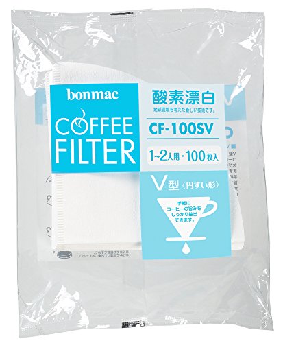 ボンマック 酵素漂白V型フィルター 100枚入り 1~2杯用 CF-100SV #897447