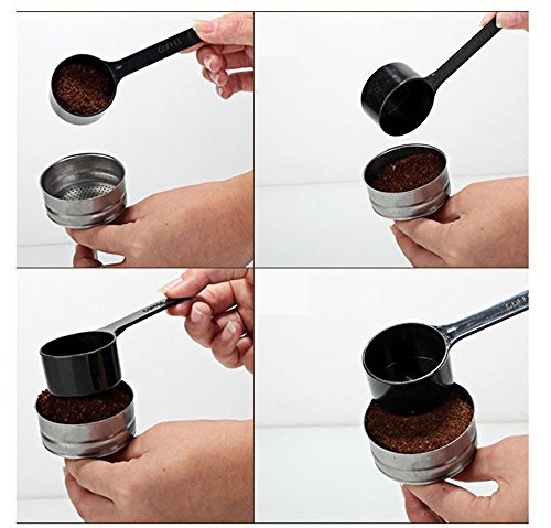 Lautechco コーヒーメジャー コーヒースクープ 小麥粉スプーン コーヒースプーン ミルクパウダースプーン プラスチック製 3枚 (黒)