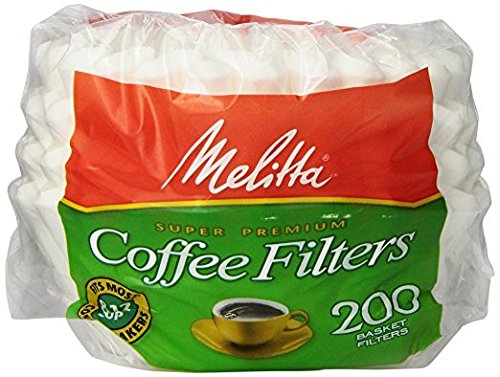 Melitta [メリタ] 8から12カップ用 バスケットタイプ コーヒーフィルター 200枚 Basket Coffee Filters White (8 to 12-Cup) 200-Count Filters [並行輸入品]