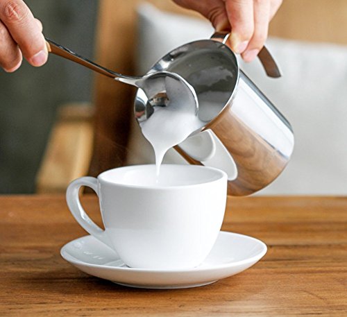 ミルク泡立て器 ステンレス鋼 ダブルメッシュ ミルクフォーマー DIYファンシー ホワイト コーヒークリーマー