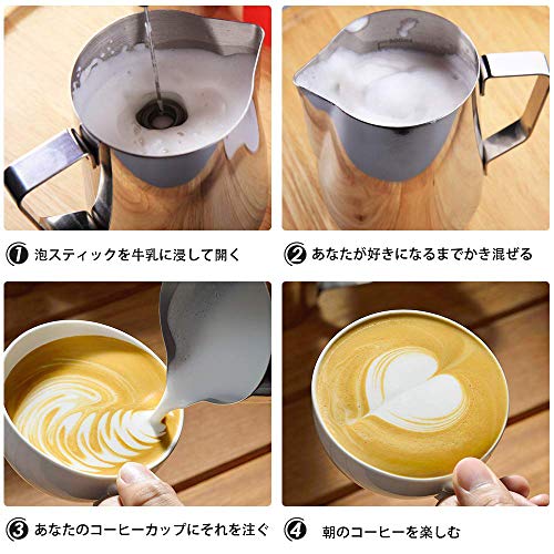 GOSCIEN ミルク泡立て器 ハンドヘルド 電動牛乳 泡立て器 卵 コーヒー ミルク ミニコーヒー攪拌機 - MFB1501A