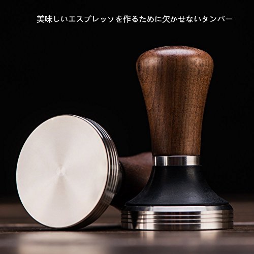 Diguo エスプレッソ コーヒー タンパー直径58mm 埋立圧器 木柄 高さ調整できる