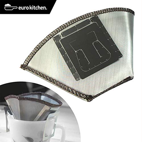 EuroKitchen 河西 コーヒーフィルター 口径(外径) 約55mm～80mmのカップに対応 くり返し使えるコーヒードリップバッグ EUHRTA1