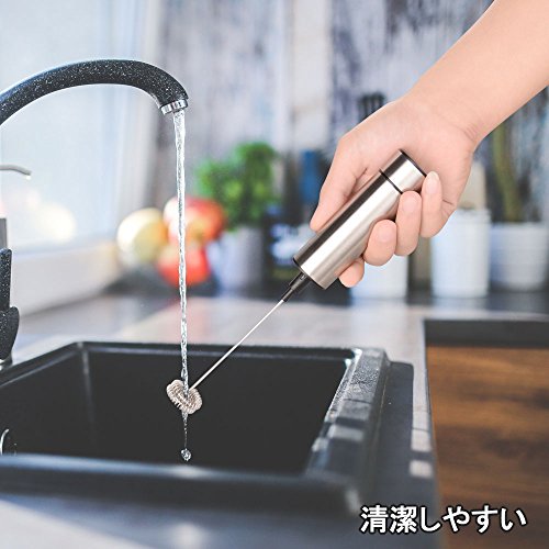 ミルク泡立て器 ミルクフォーマー 電動泡たて Ninonly 卵 コーヒー 抹茶 など攪拌可能 ミニコーヒー攪拌機 電池式 ふわふわミルクを作る 日本語説明書付き 攪拌ヘッド*2