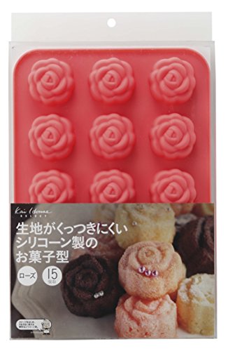 貝印 耐熱 シリコン製 お菓子型 15個取り ローズDL-6249