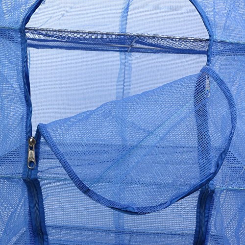 万能 3段 干し網 干しかご 乾燥用 ネット ラック 折り畳み式 アウトドア （35×35cm）