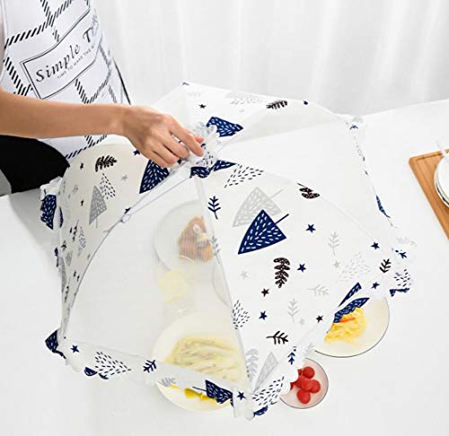 YONIK フードカバー 食卓カバー レース メッシュフードカバー 洗える 折り畳み式 虫よけ 通気性 傘形 65cm (小樹柄)