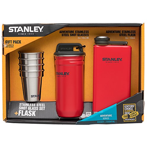 (Multiple, Crimson) - Stanley Stainless Steel Shots + Flask Gift Set