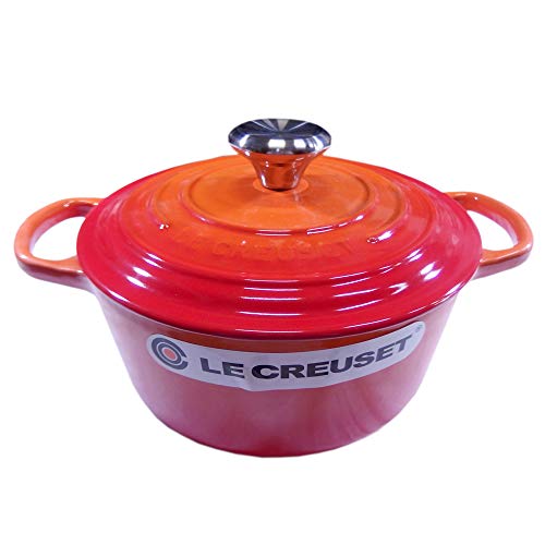 ルクルーゼ Le Creuset 鍋 ラウンド 18cm オレンジ シグニチャー ココット ロンド Signature Cocotte Ronde 21177180902430 ホーロー鍋 IH対応 (オレンジ) [並行輸入品]